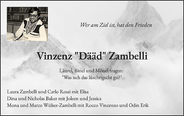Todesanzeige von Vinzenz "D&auml;&auml;d" Zambelli